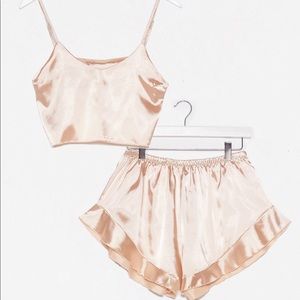 Champagne Satin Pajama Set